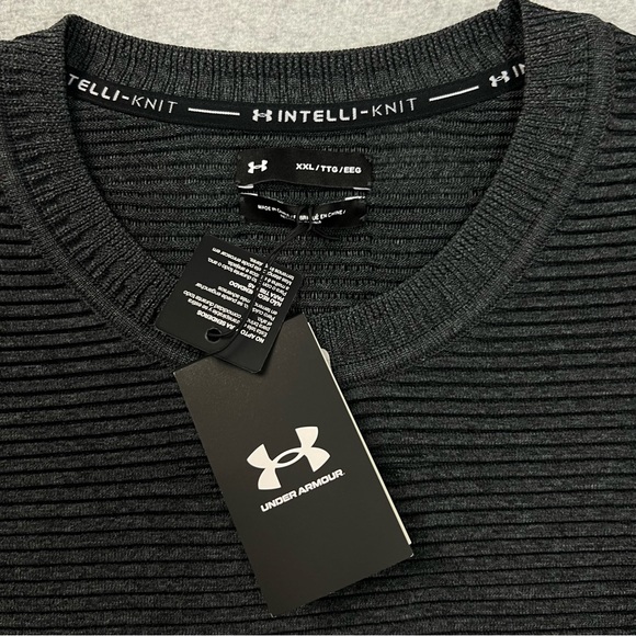 UNDER ARMOUR sweater Mens xxl Intelli-knit Phantom 2.0 Gray Ribbed running NWT - Picture 7 of 12